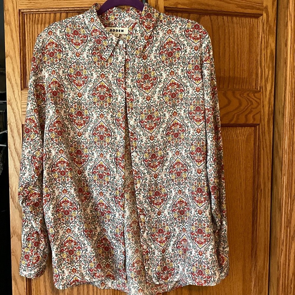 Linen, button-down shirt, Boden 10R (US), relaxed fit, like new!